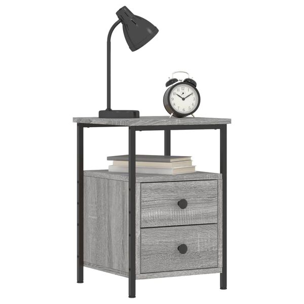 vidaXL Κομοδίνο Γκρι Sonoma 34 x 35,5 x 50 εκ. από Επεξεργασμένο Ξύλο