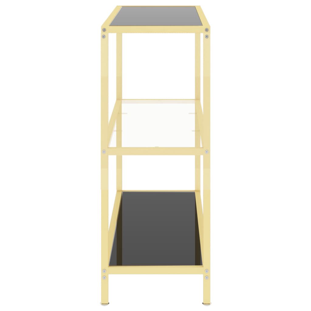 vidaXL Ράφι Μαύρο και Διαφανές 100 x 36 x 90 εκ. από Ψημένο Γυαλί