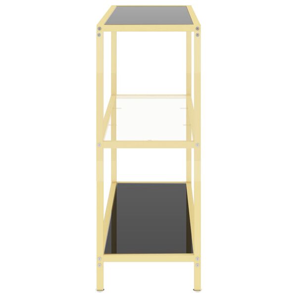 vidaXL Ράφι Μαύρο και Διαφανές 100 x 36 x 90 εκ. από Ψημένο Γυαλί
