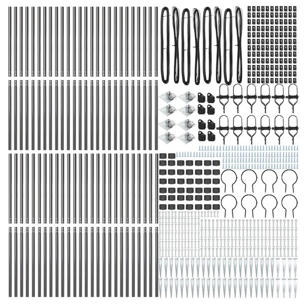 vidaXL Στύλος Περιφράξεων 52 pcs Ασημί 3.2 x 3.2 x 160 εκ Ατσάλι