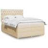 vidaXL Κρεβάτι Boxspring με Στρώμα Κρεμ 140x190 εκ. Υφασμάτινο