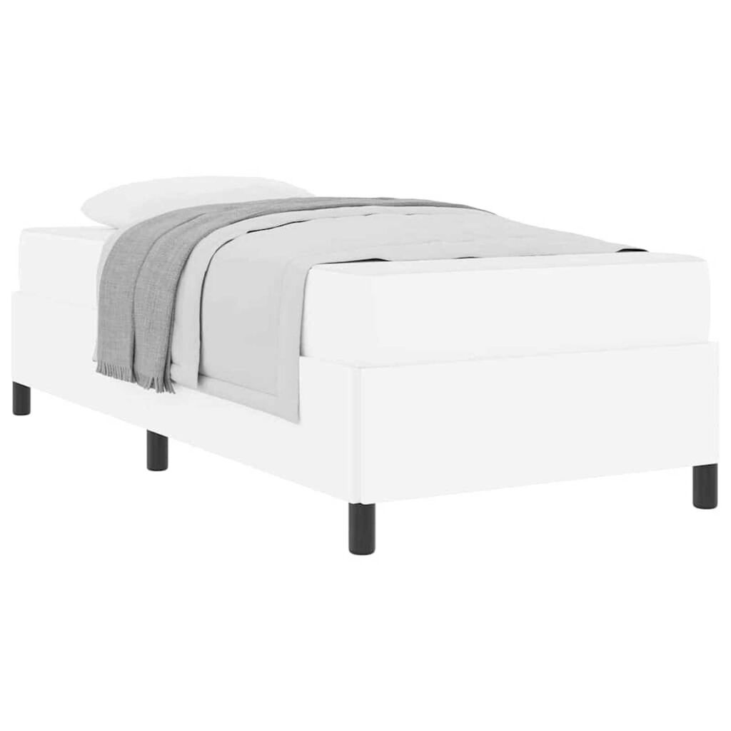vidaXL Σκελετός κρεβατιού με στρώμα Λευκό 100 x 200 cm Τεχνητό δέρμα