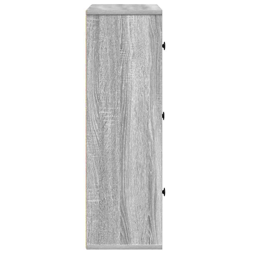 vidaXL Βιβλιοθήκη Γκρι Sonoma 60x24x76,5 εκ. από Επεξεργασμένο Ξύλο