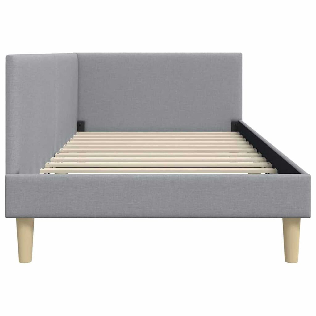 vidaXL Κρεβάτι Γωνίας Ανοιχτό γκρι 80 x 200 cm Ύφασμα και Έργο ξύλου