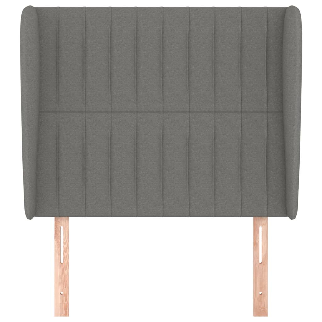 vidaXL Κεφαλάρι με Πτερύγια Σκούρο Γκρι 83x23x118/128 εκ. Υφασμάτινο