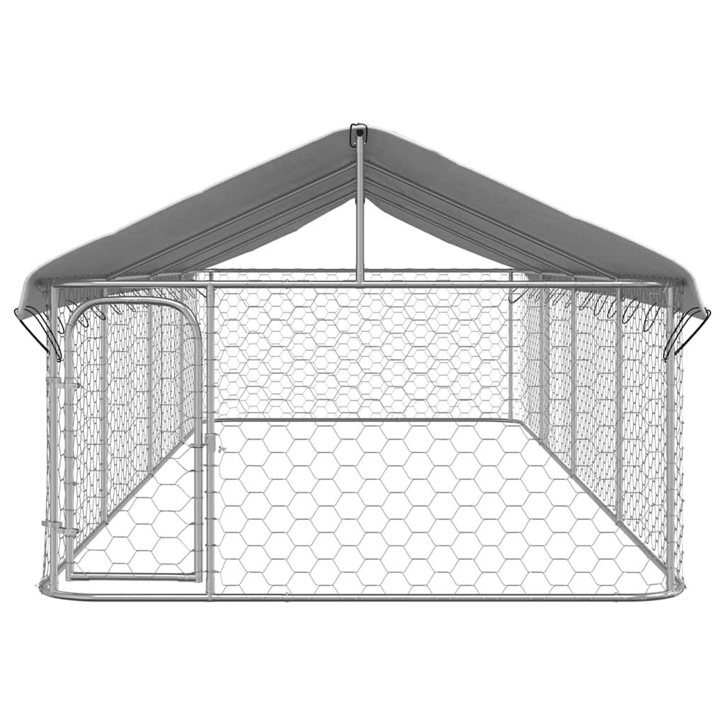 vidaXL Κλουβί Σκύλου Εξωτερικού Χώρου 600 x 200 x 150 εκ. με Στέγαστρο
