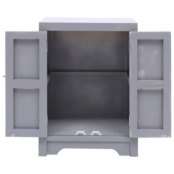 vidaXL Κομοδίνο Γκρι 38 x 28 x 52 εκ. από Ξύλο Παυλώνιας