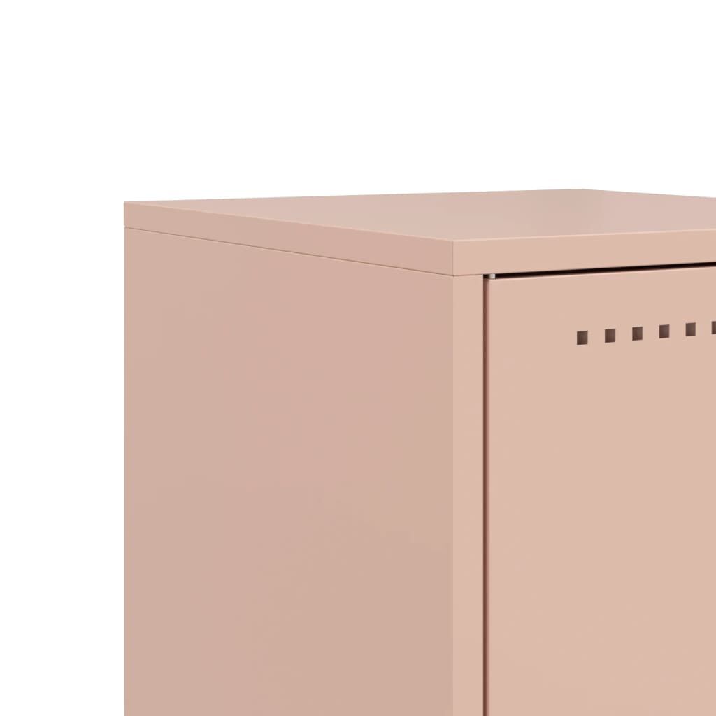 vidaXL Κομοδίνα 2 τεμ. Ροζ 36x39x60,5 εκ. από Χάλυβα