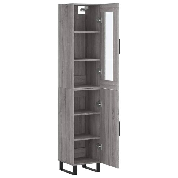 vidaXL Μπουφές Sonoma Γκρι 34,5 x 34 x 180 εκ. από Επεξεργασμένο Ξύλο
