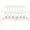 vidaXL Πλαίσιο Κρεβατιού με Κεφαλάρι Λευκό Μασίφ Ξύλο Small Double