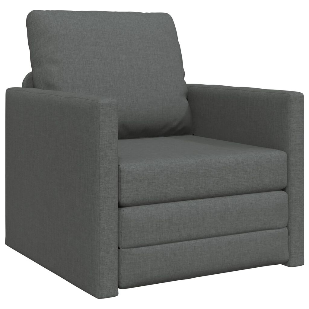 vidaXL Καναπές-Κρεβάτι Δαπέδου 2 σε 1 Σκ. Γκρι 112x174x55 εκ. Ύφασμα