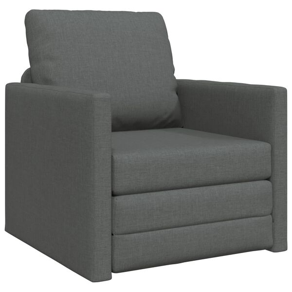 vidaXL Καναπές-Κρεβάτι Δαπέδου 2 σε 1 Σκ. Γκρι 112x174x55 εκ. Ύφασμα