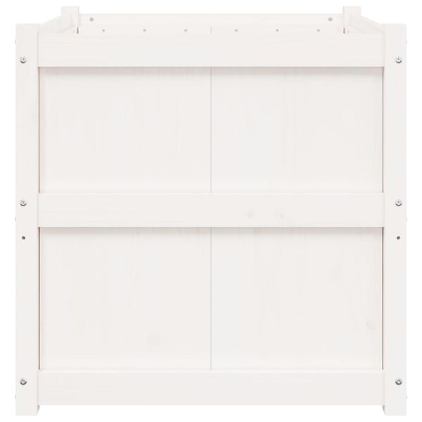 vidaXL Ζαρντινιέρα Λευκή 70 x 70 x 70 εκ. από Μασίφ Ξύλο Πεύκου