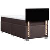 vidaXL Κρεβάτι Boxspring με Στρώμα Σκούρο Καφέ 80x200 εκ. Υφασμάτινο