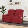 vidaXL Πολυθρόνα Μασάζ Διθέσια Ανακλινόμενη Μπορντό Υφασμάτινη