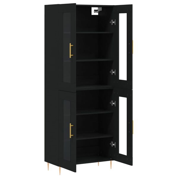 vidaXL Ντουλάπι Μαύρο 69,5x34x180 εκ. από Επεξεργασμένο Ξύλο