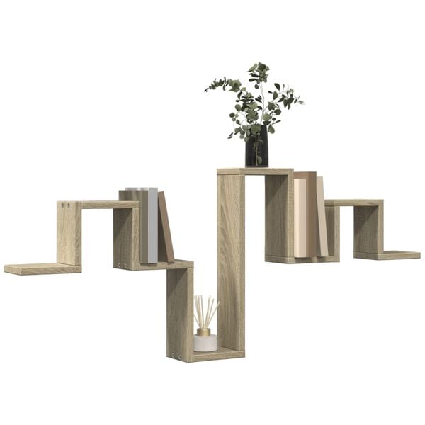 vidaXL Ράφι Τοίχου Sonoma Δρυς 104,5x10x43 εκ. από Επεξεργασμένο Ξύλο
