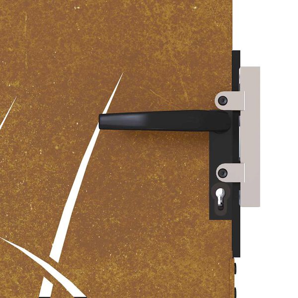 vidaXL Πύλη Κήπου με Σχέδιο Γρασίδι 85 x 125 εκ. από Ατσάλι Corten