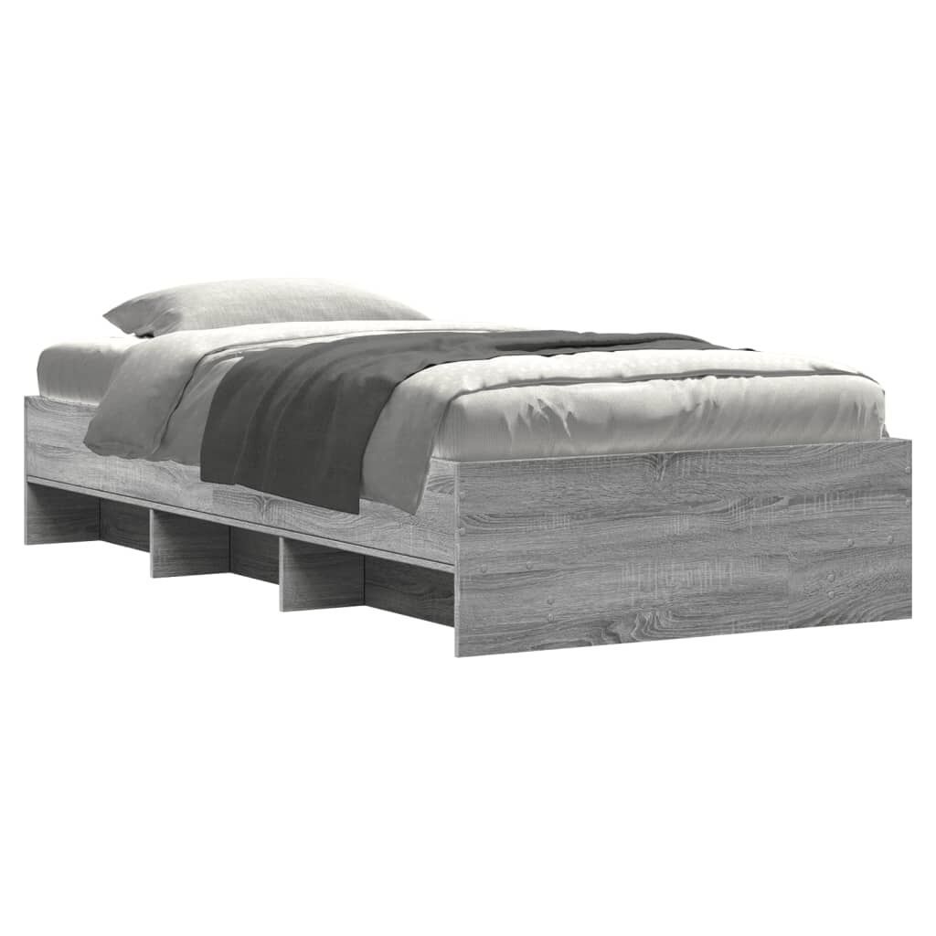 vidaXL Πλαίσιο Κρεβατιού Γκρι Sonoma 90 x 190 εκ. Επεξεργασμένο Ξύλο