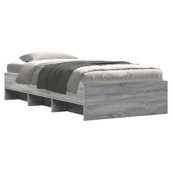 vidaXL Πλαίσιο Κρεβατιού Γκρι Sonoma 90 x 190 εκ. Επεξεργασμένο Ξύλο