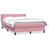 vidaXL Κρεβάτι Boxspring με Στρώμα Ροζ 140x210 εκ. Βελούδινο