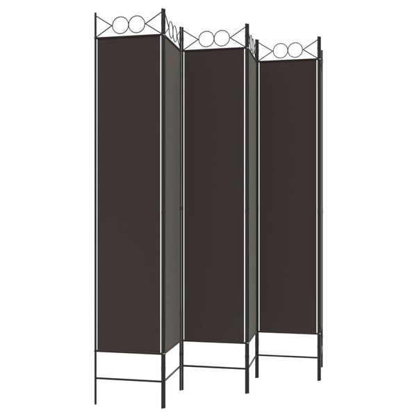 vidaXL Διαχωριστικό Δωματίου με 6 Πάνελ Καφέ 240x220 εκ. από Ύφασμα