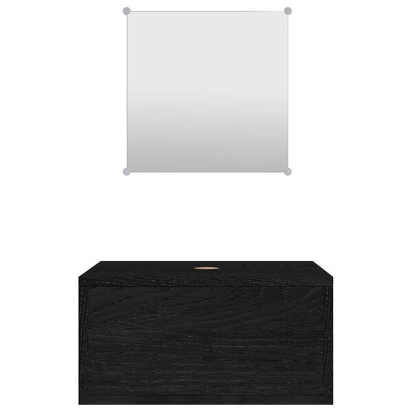 vidaXL Σετ Επίπλων Μπάνιου 2 Τεμαχίων Μαύρο από Επεξεργασμένο Ξύλο