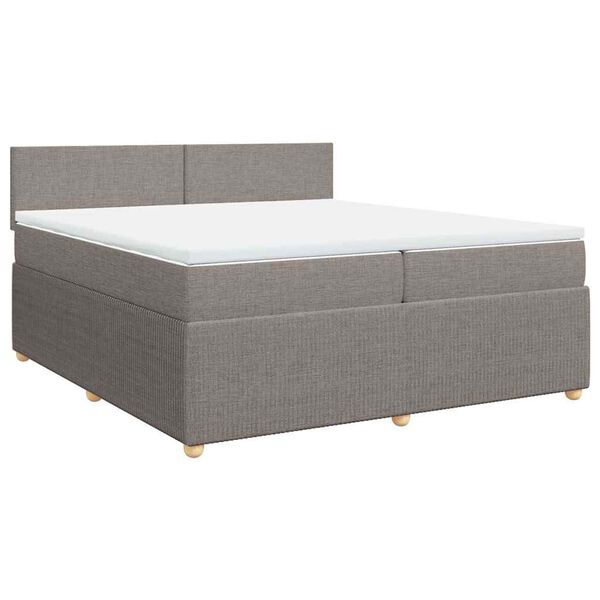 vidaXL &Kappa;&rho;&epsilon;&beta;ά&tau;&iota; Boxspring &mu;&epsilon; &Sigma;&tau;&rho;ώ&mu;&alpha; Taupe 200x200 &epsilon;&kappa;. &Upsilon;&phi;&alpha;&sigma;&mu;ά&tau;&iota;&nu;&omicron;