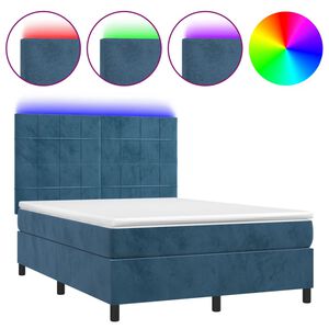 vidaXL &Kappa;&rho;&epsilon;&beta;ά&tau;&iota; Boxspring &mu;&epsilon; &Sigma;&tau;&rho;ώ&mu;&alpha; & LED &Sigma;&kappa;. &Mu;&pi;&lambda;&epsilon; 140x190&epsilon;&kappa;. &Beta;&epsilon;&lambda;&omicron;ύ&delta;&iota;&nu;&omicron;
