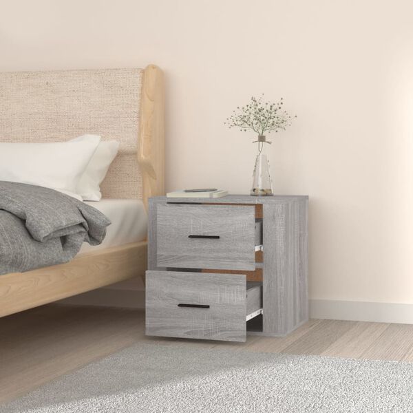vidaXL Κομοδίνα Επιτοίχια Γκρι Sonoma 50x36x47 εκ.