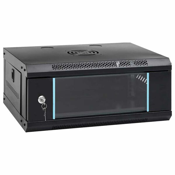 vidaXL Ντουλάπα δικτύου με αποθήκευση Μαύρο 53 x 45 x 21 εκ Ατσάλι