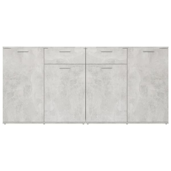 vidaXL Μπουφές Γκρι Σκυροδέματος 160 x 36 x 75 εκ. από Επεξ. Ξύλο