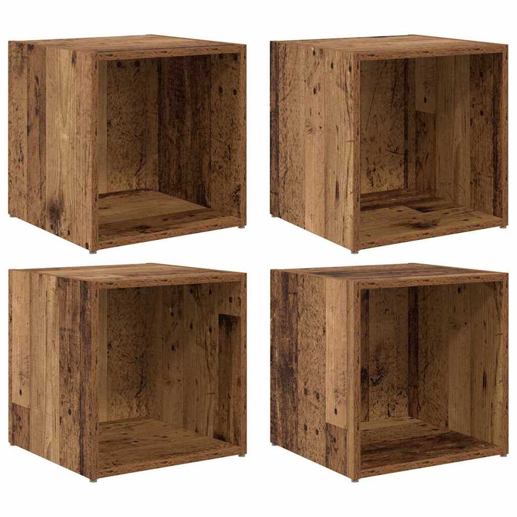 vidaXL Ντουλάπι TV 4 pcs Καφέ 37 x 35 x 37 εκ Επεξεργασμένο ξύλο