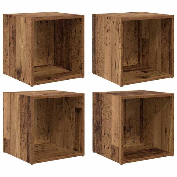 vidaXL Ντουλάπι TV 4 pcs Καφέ 37 x 35 x 37 εκ Επεξεργασμένο ξύλο