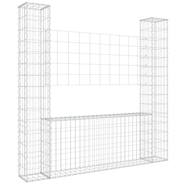 vidaXL Συρματοκιβώτιο σε U Σχήμα με 2 Στύλους 140x20x150 εκ. Σιδερένιο
