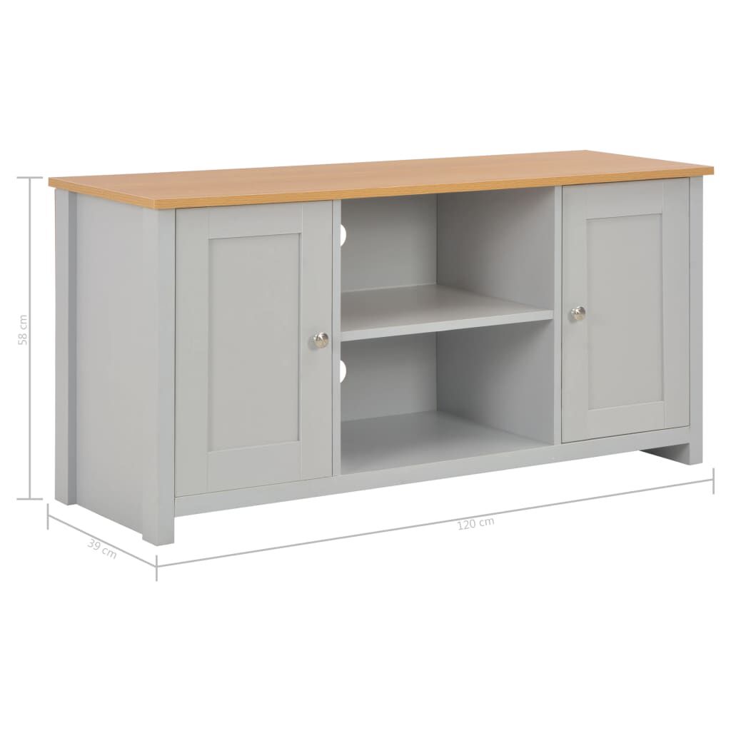 vidaXL Έπιπλο Τηλεόρασης Γκρι 120 x 39 x 58 εκ.