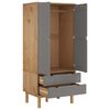 vidaXL Ντουλάπα OTTA Καφέ/Γκρι 76,5 x 53 x 172 εκ. Μασίφ Ξύλο Πεύκου