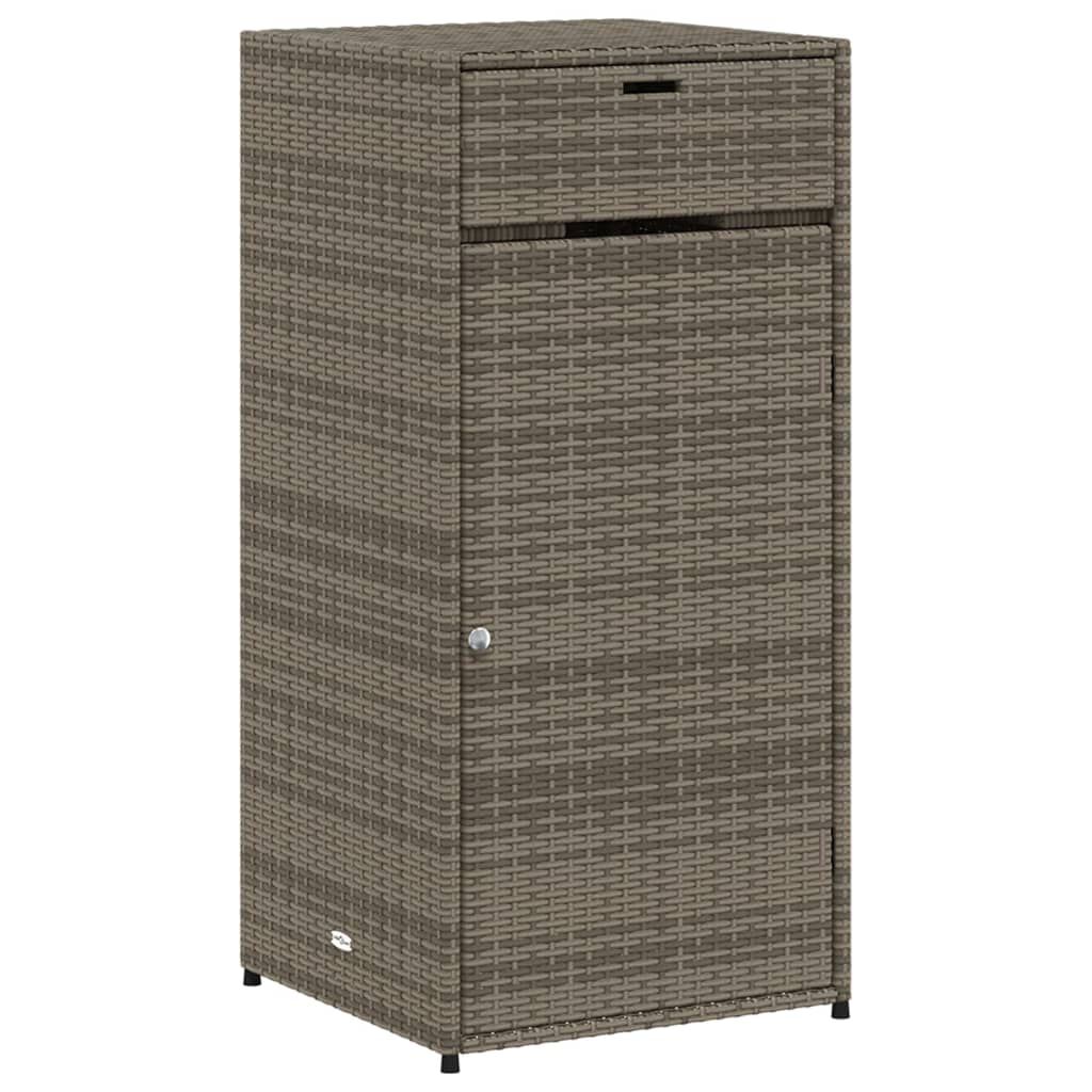 vidaXL Ντουλάπι Αποθήκευσης Κήπου Γκρι 55x55x111 εκ. Συνθετικό Ρατάν