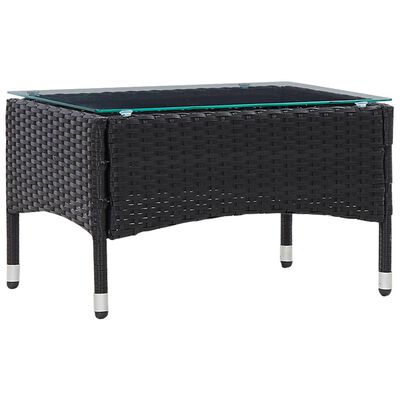 vidaXL Τραπεζάκι Σαλονιού Μαύρο 60 x 40 x 36 εκ. από Συνθετικό Ρατάν