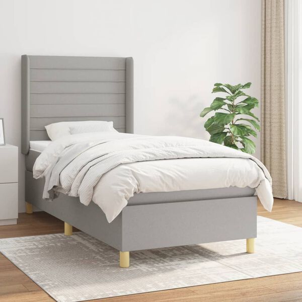vidaXL &Kappa;&rho;&epsilon;&beta;ά&tau;&iota; Boxspring &mu;&epsilon; &Sigma;&tau;&rho;ώ&mu;&alpha; &Alpha;&nu;&omicron;&iota;&chi;&tau;ό &Gamma;&kappa;&rho;&iota; 90x190 &epsilon;&kappa;. &Upsilon;&phi;&alpha;&sigma;&mu;ά&tau;&iota;&nu;&omicron;