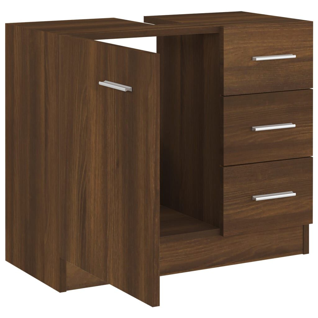 vidaXL Ντουλάπι Νιπτήρα Καφέ δρυς 63 x 30 x 54 εκ. Επεξεργ. Ξύλο
