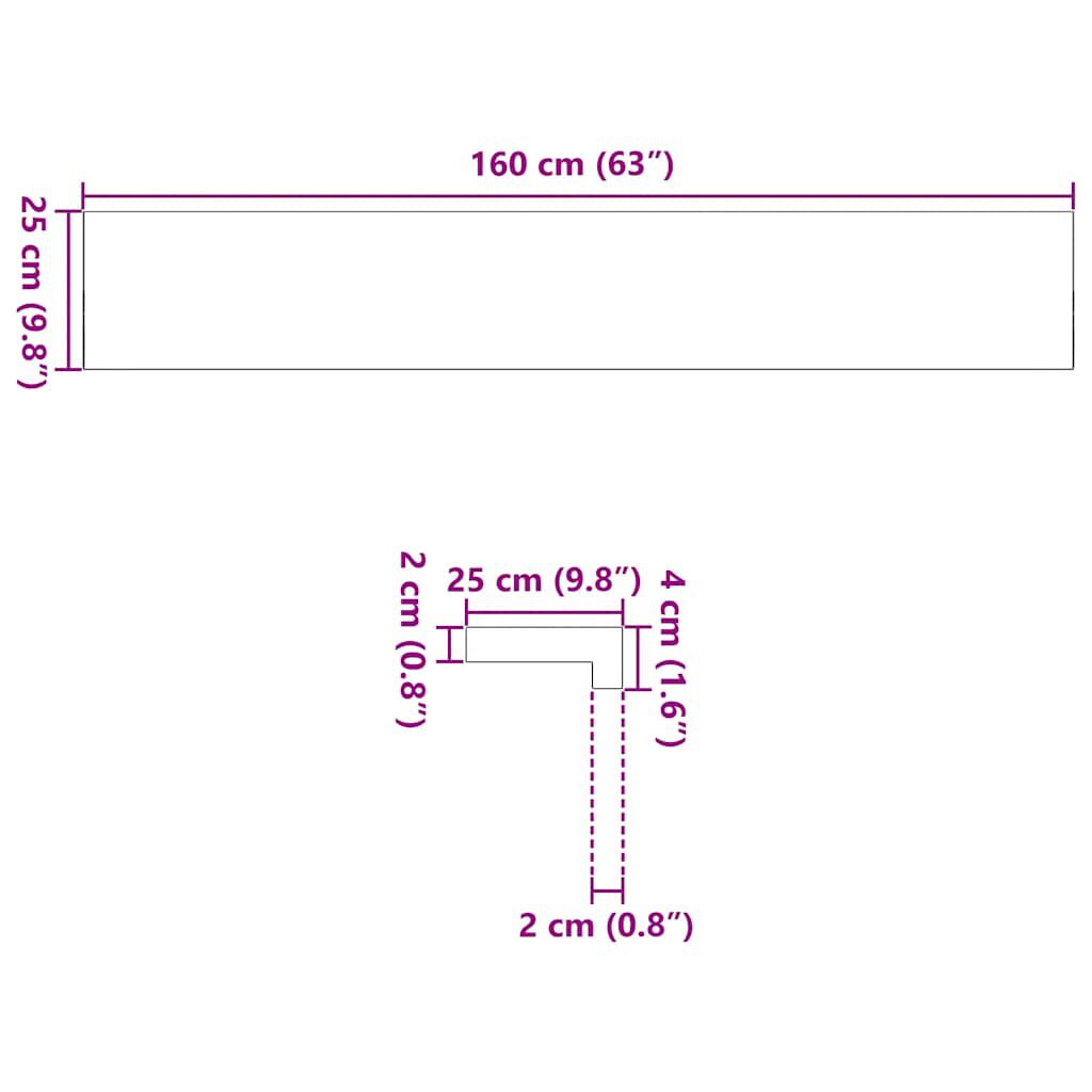 vidaXL Περβάζια παραθύρων 2 τεμ. Αν. Καφέ 160x25x2εκ. Μασίφ Ξύλο Δρυός