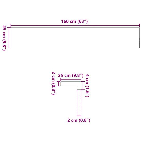vidaXL Περβάζια παραθύρων 2 τεμ. Αν. Καφέ 160x25x2εκ. Μασίφ Ξύλο Δρυός
