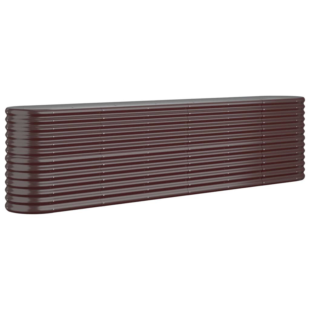 vidaXL Ζαρντινιέρα Καφέ 260x40x68 εκ. Ατσάλι με Ηλεκτρ. Βαφή Πούδρας