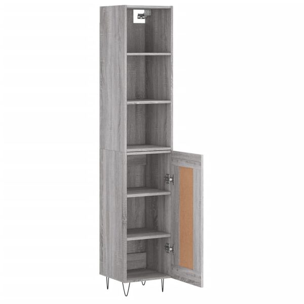 vidaXL Μπουφές Sonoma Γκρι 34,5 x 34 x 180 εκ. από Επεξεργασμένο Ξύλο