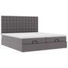 vidaXL Οθωμανικό κρεβάτι με στρώματα Γκρι 200x200cm Faux Leather