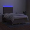 vidaXL &Kappa;&rho;&epsilon;&beta;ά&tau;&iota; Boxspring &mu;&epsilon; &Sigma;&tau;&rho;ώ&mu;&alpha; & LED Taupe 120x190 &epsilon;&kappa;. &Upsilon;&phi;&alpha;&sigma;&mu;ά&tau;&iota;&nu;&omicron;