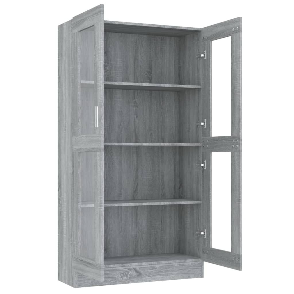 vidaXL Βιτρίνα Γκρι Sonoma 82,5 x 30,5 x 150 εκ. Επεξεργασμένο Ξύλο