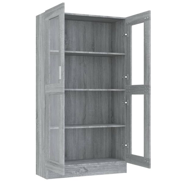 vidaXL Βιτρίνα Γκρι Sonoma 82,5 x 30,5 x 150 εκ. Επεξεργασμένο Ξύλο