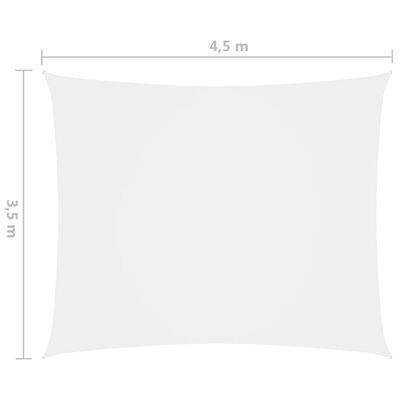 vidaXL Πανί Σκίασης Ορθογώνιο Λευκό 3,5 x 4,5 μ. από Ύφασμα Oxford
